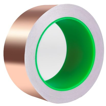 Kupferband Gegen Schnecken 0.05mm Beidseitig Leitende EMI Kupferfolienband Selbstklebend Abschirmband Kupfer Schneckenband für Erdung Löten Schneckenabwehr Schneckenschutz Pflanzen (5cm x 20M)