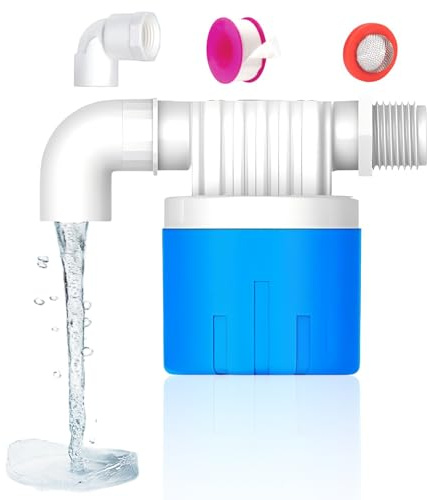 Zliger 1/2-Zoll-Automatik-Schwimmerventil, Wasserstandsregelgerät, Einstellbares Schwimmerventil, Geeignet für Fischteiche, Schwimmbäder, Solarwarmwasserbereiter, Wassertanks (Blau)