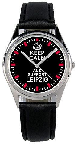KIESENBERG Armbanduhr Leipzig Geschenk Artikel Idee Fan Damen Herren Unisex Analog Quartz Lederarmband Uhr 36mm Durchmesser B-1528
