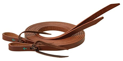 Turquoise Cross Unisex – Erwachsene 45-0505 Türkise Kreuzsockel Leder Spaltzügel Mittelgeölt, Mittleres Öl, 5/8 x 7'