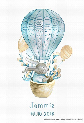 Luca-S B1150 Heißluftballon Kreuzstichset, Baumwolle, mehrfarbig, 9x18cm