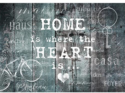 Runa Art Fototapete Vintage Home 352 x 250 cm Vlies Tapeten XXL Moderne Wandtapete Wohnzimmer Schlafzimmer Blau 9443011a