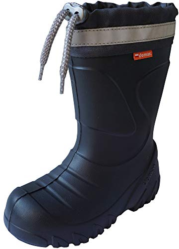 demar. Kinder Mädchen Jungen Gummistiefel Wolle gefüttert Regenstiefel leichtes Eva Material Graphit 32/33 EU