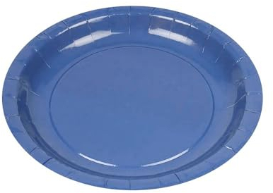 Générique Best Products - 10 Assiettes Carton Bio Rond 20CM Bleu Marine