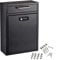 AdirOffice Wall Mount Mailbox - Combination Mailbox with Keys- Durable Wall Mounted Locking Mail Box and Cash Drop Box for House, Apartments and Business After Hours Deposits (Large, Black)