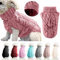 Hunde-Rollkragen-Strickpullover, Mantel, Winterwärmer, dicker Pullover, für kleine, mittelgroße und große Hunde, Welpen, Katzen, Größe M, Rosa