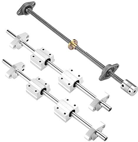 S SIENOC 600mm T8 Leitspindel+CopperMutter+HorizontallagerLager+Kupplung + ?8mm Linearführung+H-Halterung+Kugellager (Typ-8, 1Set, 600mm)