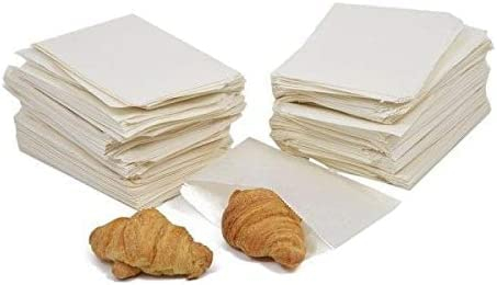 100 7 x 7 White Scotchban Greaseproof Paper Bags 17.5cm x 17.5cm