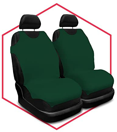 Saferide 2er Set Autositzbezüge PKW universal | Auto Sitzbezüge Polyester Grün für Airbag geeignet | für Vordersitze | 1+1 Autositze vorne