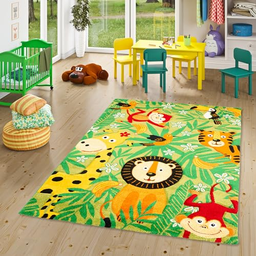 Pergamon Kinder Teppich Maui Kids Grün Safari in 5 Größen