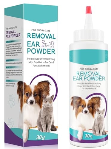 ZIXAOK Dog Ear Cleaner - Removal Ear Powder for Pets,Dog Ear Infection Treatment,Supports Infection Prone Ears, Ear Odor in Pets