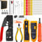 MAYLINEE RJ45/RJ12/RJ11 Kabel tester Netzwerk Crimp werkzeug Set, CAT5 CAT6 Crimpzange, Lan Kabel Tester, Ethernet Crimper Set Crimp werkzeug, End durchgang mit 50 Steckern(Gelb)
