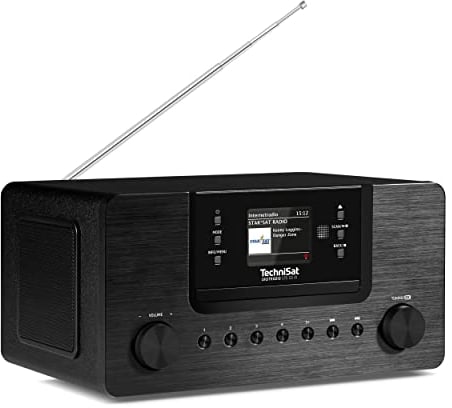 TechniSat DIGITRADIO 570 CD IR – Stereo DAB+ Internetradio (CD-Player, WLAN, UKW, Bluetooth-Audiostreaming, Spotify, USB, Wecker, Wifi Streaming, AUXin, Equalizer, Fernbedienung, 2 x 5 Watt) schwarz