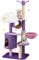 JR Knight Cat Condo with Scratching Post Multi-Level Large Cat Play Tower /Tree for Indoor Purple & Pink 140cm/55in