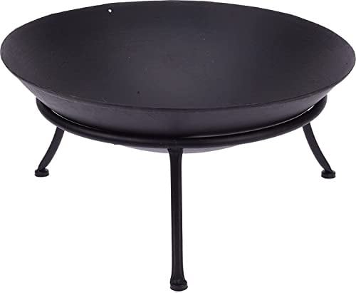 ENORME BRACIERE Cestino per il Fuoco braciere da Terrazzo Acciaio Nero NUOVO Elegante (47 cm)