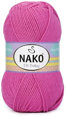Nako Elit Baby-Strickgarn, 4er-Pack, Anti-Pilling (fusselarm), je Knäuel 100 g, Desert Rose 5278