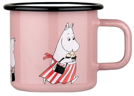 Muurla Moomin Emaille Tasse Moominmamma Retro Pink 0,37 L