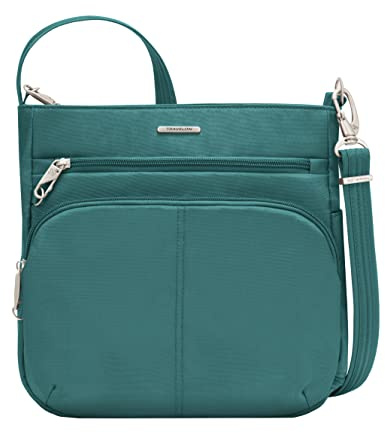 Travelon Uni-Erwachsene Klassische Nord-/Süd-Crossbody-Tasche mit Diebstahlschutz Umhängetasche, Fichte
