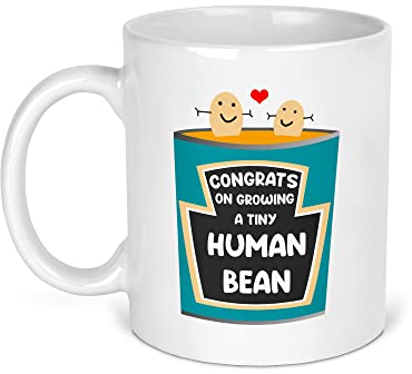 Chicken Craft Congrats on Growing a Tiny Human Bean Mug - Funny for New or Expecting Mum - Pregnancy Announcement Coffee Cup - 11oz Ceramic