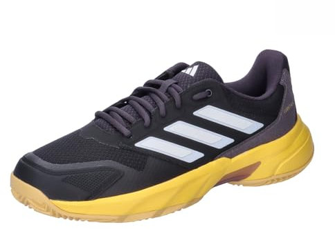adidas Herren CourtJam Control 3 Clay Tennis Shoes, Aurora Black/Zero met/Spark, 46 EU