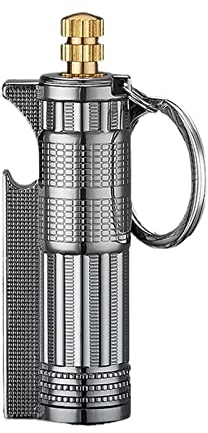 YHSGY Vintage Metal Kerosene Lighter, Windproof Reusable Antique Windproof Lighter with Bottle Opener Gift for Dad Boyfriend Husband (kerosene not included) (Color : C)