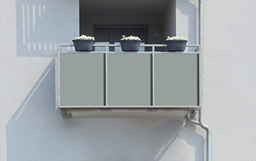Wallario Balkonverkleidung, Sichtschutz, Windschutz, Meterware nach Maß mit vormontierten Ösen - Motiv Grau (Grundpreis: 29,95Eur/m)