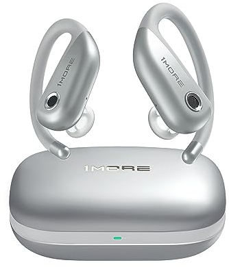 1MORE Fit S50 Auriculares de Oído Abierto Inalámbricos Bluetooth, Micrófono, Ganchos, Cómodos, IPX7, 38H, Bluetooth 5.3, Plata