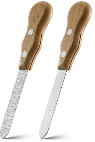 FVION Lime per Unghie in Acciaio Inossidabile - 2 Pezzi Lima per Unghie Professionale Doppia Faccia, Limetta Unghie Uomo in Metallo per Manicure e Pedicure (Giallo)