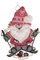 Espamira Plauener Stickerei Fensterbild Weihnachten Spitze Wichtel 23 cm Weihnachtsdekoration Fensterdekoration Winter mit Saugnapf