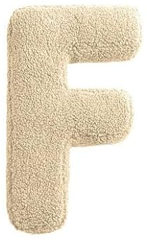 Mealini BUCHSTABENKISSEN - Buchstabe F, wollweiß, ca 28 x 29 cm, Buntes Kissen Alphabet für Namen