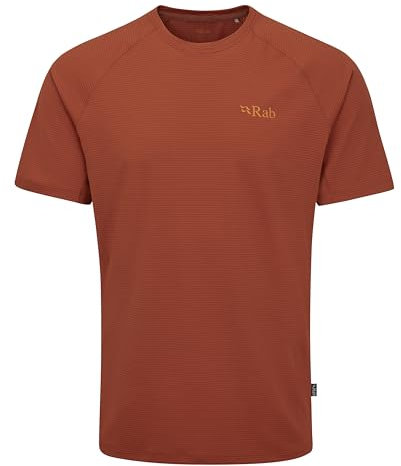 Rab Men's Sonic Tee Lightweight Breathable Short-Sleeve T-Shirt for Trail Running & Hiking - Red Clay - Small