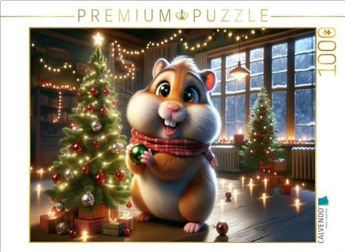 CALVENDO Puzzle Weihnachtswunderland: EIN Hamster im Kerzenschein | 1000 Teile Lege-Größe 64 x 48 cm Foto-Puzzle für glückliche Stunden