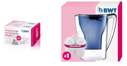 BWT Filtro con tecnologia brevettata al Magnesio Mg2+. Confezione da 3+1 & Caraffa Filtrante Modello Penguin 2,7 L + 1 cartuccia filtrante