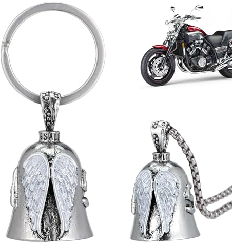 Zocipro 2 Stück Biker Bell Motorrad Glöckchen, Guardian Biker Bell, Motorrad Glocke, Motorrad Glocke Glücksbringer, Edelstahl Motorrad Glöckchen für Motorrad Zubehör oder Schlüsselanhänger