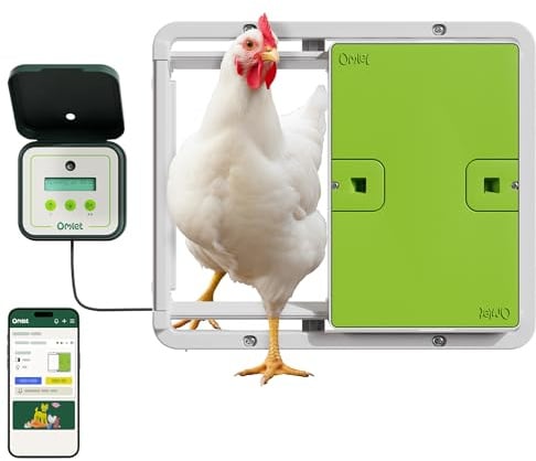 Omlet Smart Automatic Chicken Coop Door Opener | WiFi & App Control | Light Sensor or Timer | Built-In Safety Sensors | Weatherproof | Battery or Plug-In Power | Alexa & Google Home Compatible | Green