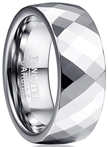 083BASE Ringe Damen/Herren Silber 2mm breit Kuppelform und Comfort Fit Design Stein Unisex Wolfram Ringe für