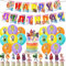 30PCS Rainbow Balloons Party Decorations - Rainbow High Theme Includes Doll Birthday Banner, Cake Toppers, Cupcake Toppers for Kids Boys