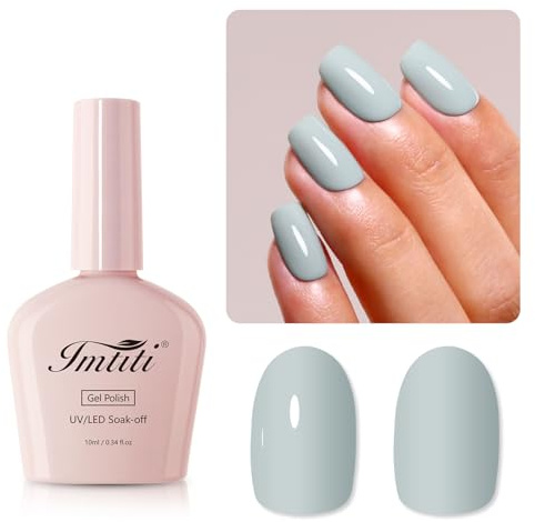 Imtiti Grün UV Nagellack, 10ML Salbei Grün UV Gel Nagellack Soak Off Led Gel Nail Polish Herbst Winter DIY Nagel Kunst Starter Maniküre Salon Gellack Kit