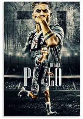 ADMLIE Paulo Dybala Art-Deco-Poster für Herren, Fußballspieler, Leinwand, Wandkunst, Bilddrucke, hängende Foto-Idee, Dekoration, Heimkunstwerke, 20 x 30 cm