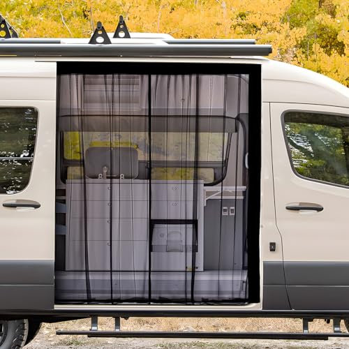ZATOOTO Van Bug Screen Magnetic Side Sliding Door Van Mesh Screen Curtain Easy to Install and Remove, Universal Magnetic Fly Screen for Mercedes Sprinter Motorhome Campervan, 83(H) x 59(W)
