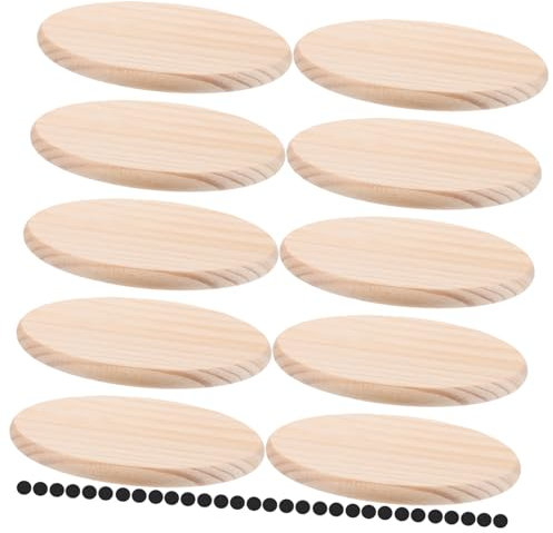 AUTSUPPL 1 Set Untersetzer Tassengrundplatten Getränkebecherunterlage Holzbecherunterlage Holzbechermatten DIY Zubehör Tassenauflagen Holzrohlinge Zum Basteln Hitzebeständige
