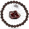 PURAJA Edelstein Armband aus echtem Naturstein: Granat | 6mm Kugelarmband aus hochwertigen Mineralien
