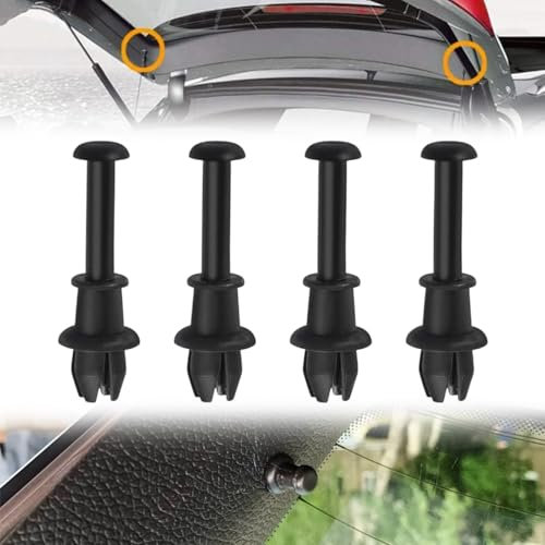 4 Stück Auto Hutablage Clips, Kofferraum Halteband, Knopf Halter Pivot Peg, Halter für Abdeckung Hutablage Haken Befestigung Halterung Halteband(Schwarz)