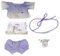 niannyyhouse 20 cm Puppenkleidung, Oberteil, Weste, Hose, Stirnband, Zubehör, lila, antiker Stil, Hanfu-Anzug, 20,3 cm, Stoffpuppe Dressup
