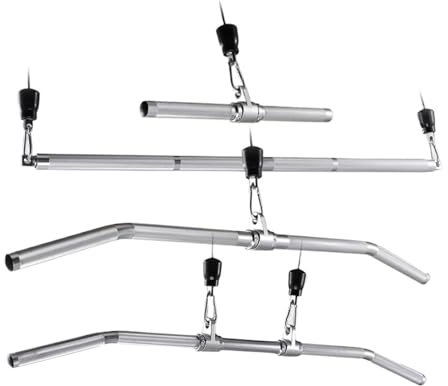 HWJFDC Latzugstange Fitness LAT Pull Down Griff Rutschfester Griff Gym Pully Kabel Maschinenaufsätze Rudern T-Bar Heimtraining Solide Griffstange(4)