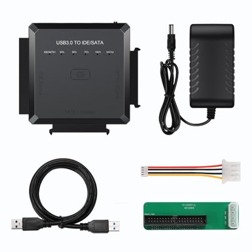 Peowuieu Adaptateur vers USB 3.0 IDE vers USB3.0 USB2.0 Câble pour Disque Dur 2,5 3,5 HDD SSD USB IDE Prise UE