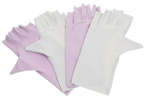 Healeved 2pares Guantes De Protección Solar Uv Sin Dedos Para Manicura Anti-uv Para Uñas