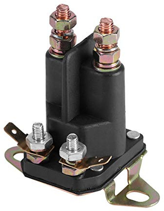 KooingTech Starter Solenoid, 12V Starter Relay Solenoid, Black Metal and Plastic Lawn Tractor Starter Solenoid Switch Solenoid Accessory for MTD 109946 146154 1753539 AM138497 (33-334)