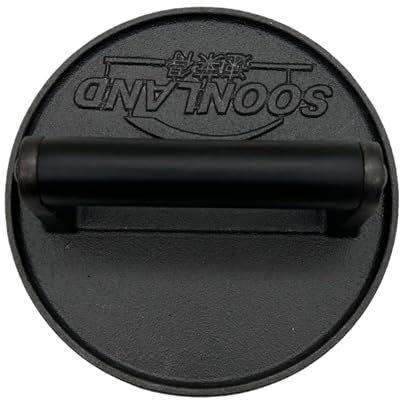 Press - Smasher di carne pesante, peso in ghisa | Press per pancetta di bistecca, strumento di griglia antiaderente, maniglia resistente al calore per barbecue, cottura ai