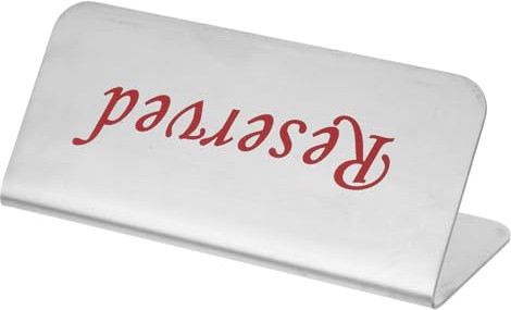 DOITOOL Reservierungsschild im Modernen Stil Edelstahl mit Doppelseitigem Design für Effiziente Sitzplatzreservierung Silberfarbenes Metallschild für Restaurant und Hochzeit